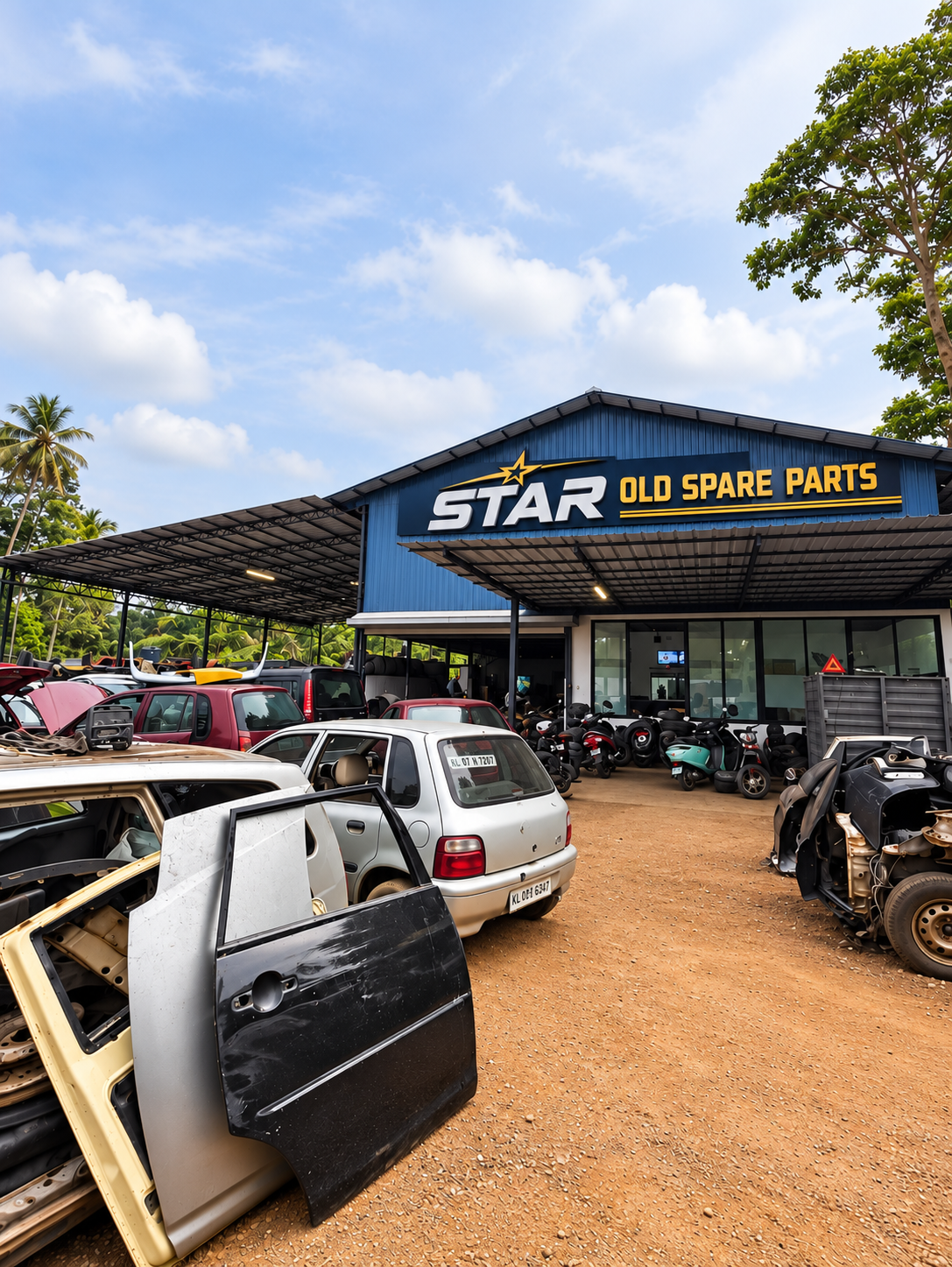 Pappali Main Godown - Used car dismantling warehouse and engine stocks at Star Old Spare Parts in Alappuzha